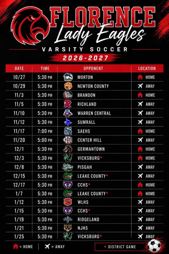 girls soccer schedule